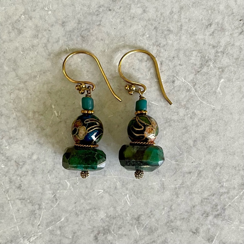 Vintage cloisonné earrings